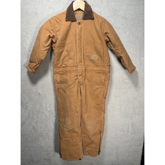 Field N Forest Tan Coveralls 100% Cotton Youth Small 6-8 - Picture 1 of 12